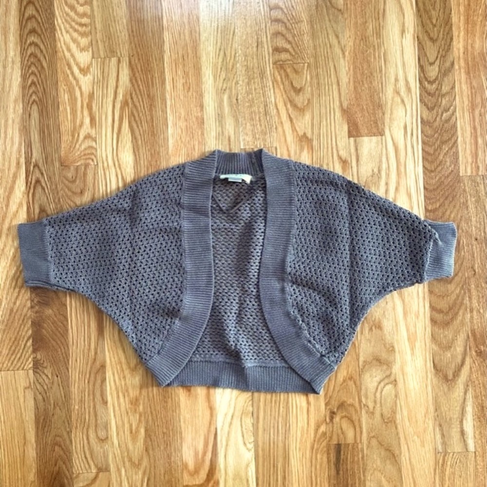 NWOT LOFT sage crochet cardigan sweater